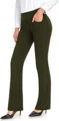 Bootcut Yoga Pants with Pockets - Flared Dress Slacks, Multiple