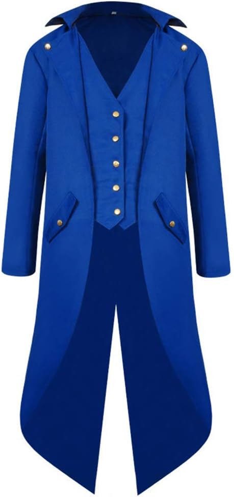Men's Vintage Gothic Medieval Steampunk Long Tailcoat Jacket