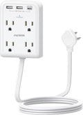 Flat Multi Plug Extender with 3 USB Wall Charger - Slim Surge