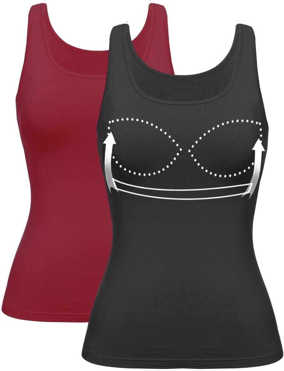 Tank Top with Built in Bra Cup for Women - Casual Comfort