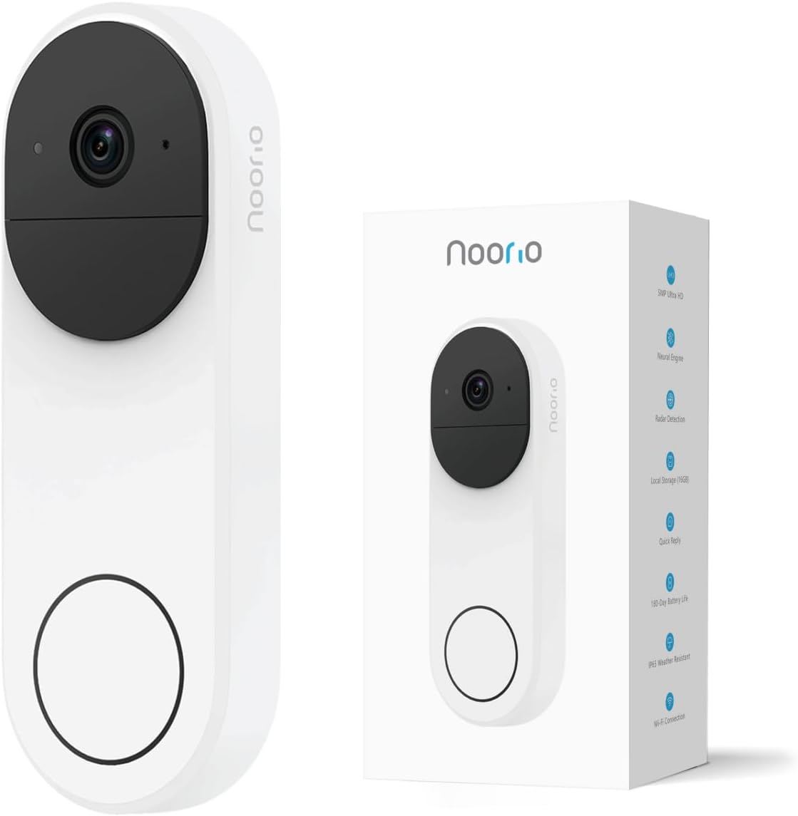 Noorio D110 Wireless Doorbell Camera: Color Night Vision & No Subscription