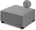 NeColorLife Square Ottoman Cover for Oversized Ottoman in Grey