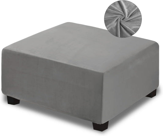 NeColorLife Square Ottoman Cover for Oversized Ottoman in Grey
