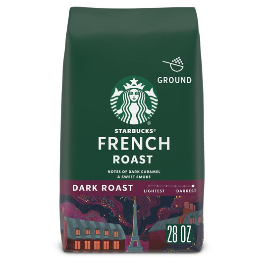 Starbucks Dark Roast French Roast Ground Coffee, 100% Arabica, 28 oz