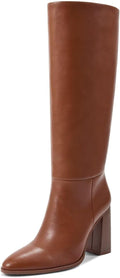 knee high boots women slip on - stylish 9.5cm pointed heel
