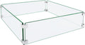 Fire Pit Wind Guard 19.5in Glass Wind Guard for Square Table - Stable