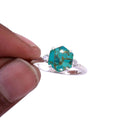 Fine Sterling Silver Ring with Blue Copper Turquoise - Statement Ring