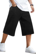 Gingtto Mens Baggy Jean Shorts Loose Fit Below Knee - Comfortable day