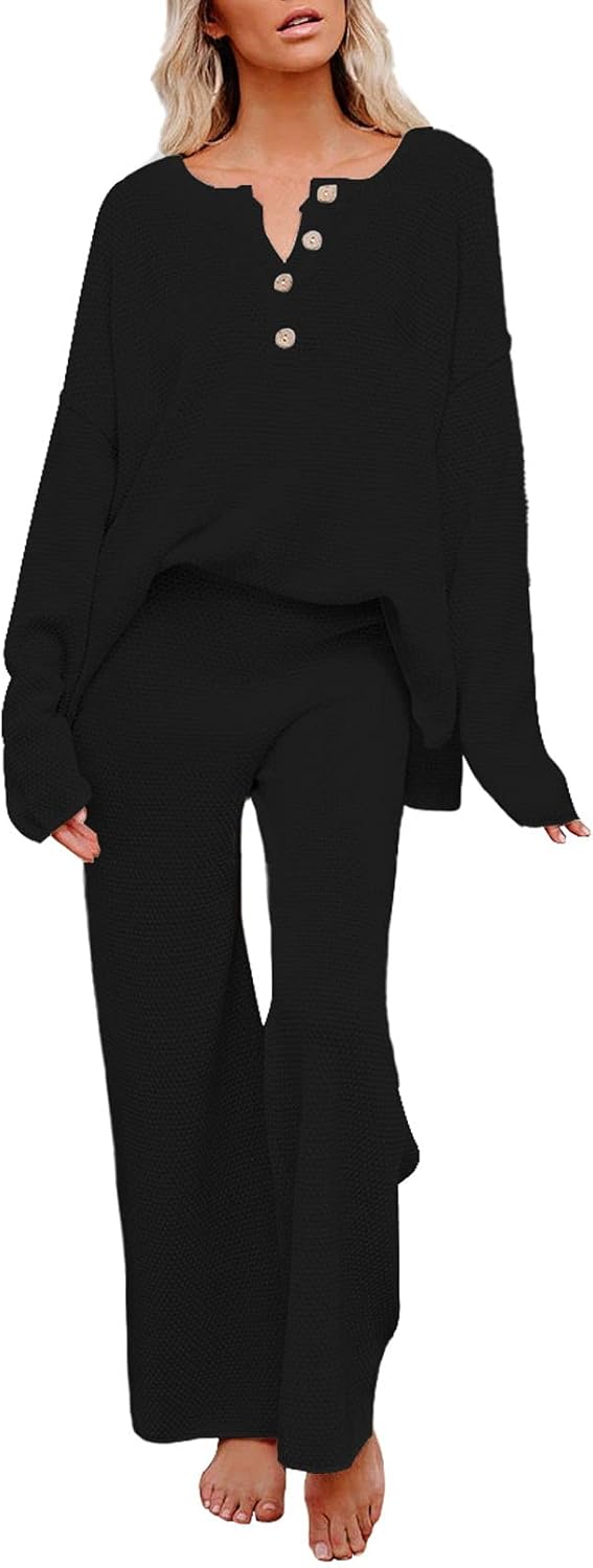 Pink Queen Women's 2 Piece Knit Sweatsuit for Comfort and Style
