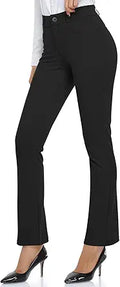 Women Yoga Dress Pants Bootcut Petite/Regular - Stretchy Work Slacks