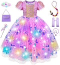 Light Up Girls Halloween Snow Princess Dress with Accessories
