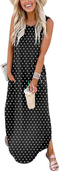 ANRABESS Women Casual Loose Sundress Sleeveless Split Maxi - Summer
