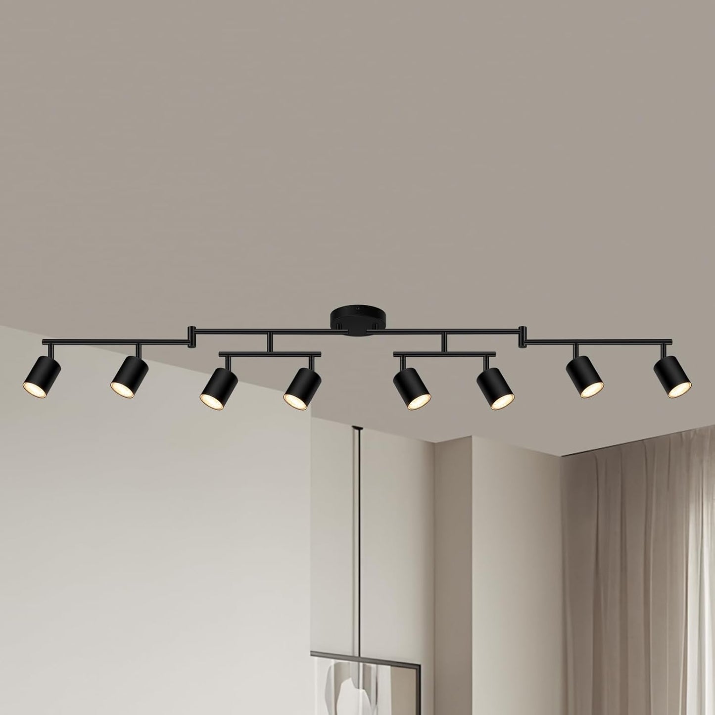8 Light Matte Black Track Lighting Fixtures for Modern Spaces
