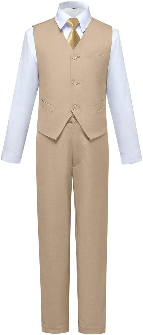 Visaccy Boys Slim Fit Dress Clothes for Ring Bearer Outfit