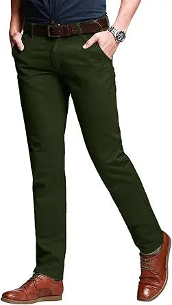 Match Men's Slim Tapered Stretchy Casual Pants for Comfort