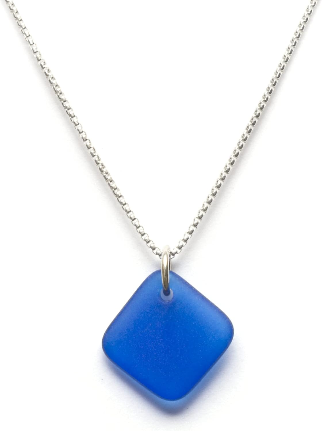Sea Glass Delicate Diamond Pendant for Unique Beach Memories