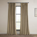Museum Taupe Velvet Curtains 50W x 96L - Room Darkening Panel