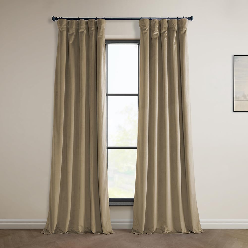 Heritage Plush Velvet Curtains for Room Darkening Needs