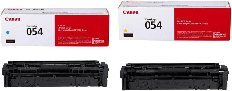 Canon 054 Cyan and Yellow Toner Cartridges for Quality Printing