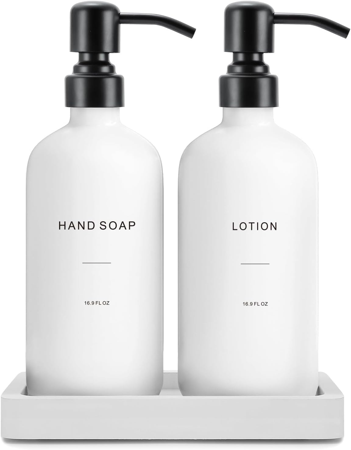 White Soap Dispenser Set for Modern Bathroom Decor