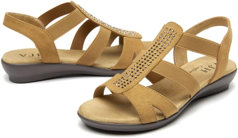 VJH confort Women's Comfort Flat Sandals for Summer Style