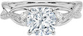 1-3 CT Moissanite Engagement Ring - Cushion Cut Brilliance