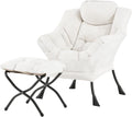 Welnow Lazy Chair with Ottoman - Comfortable Modern Reading Lounge