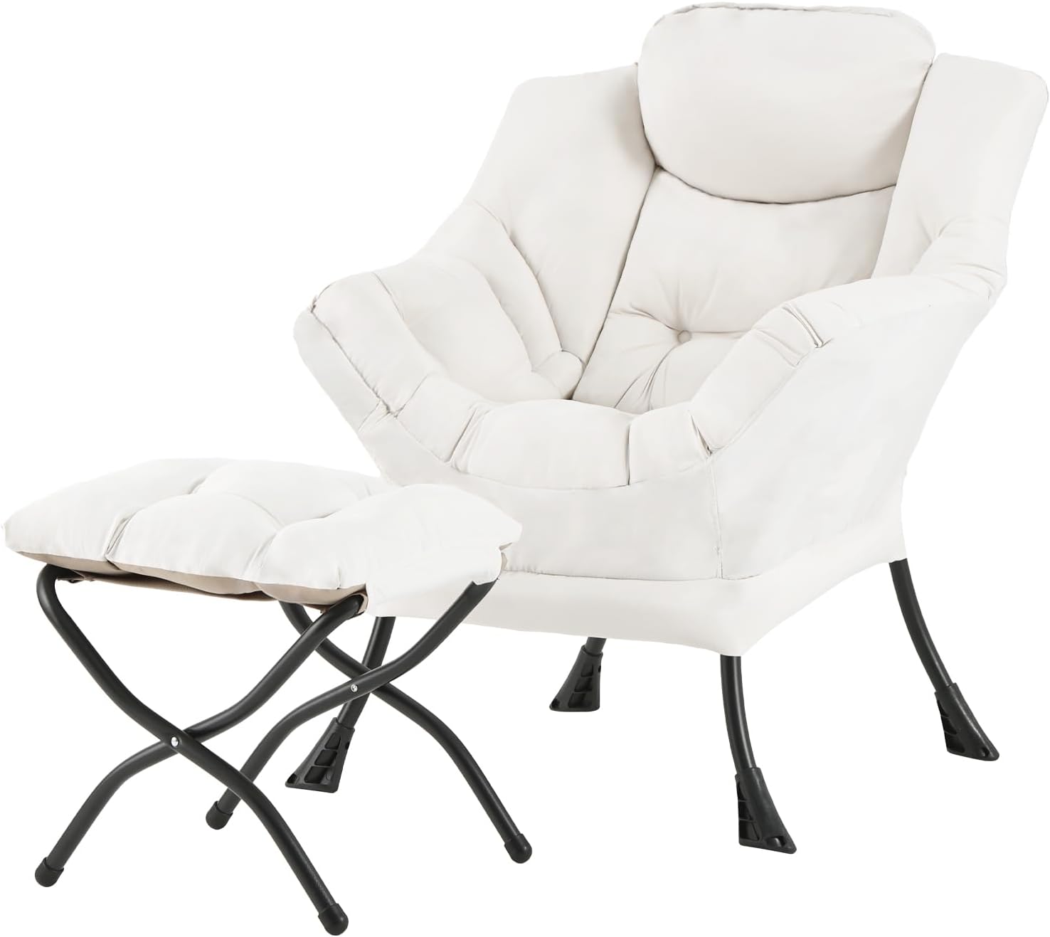 Welnow Lazy Chair with Ottoman for Modern Reading Spaces