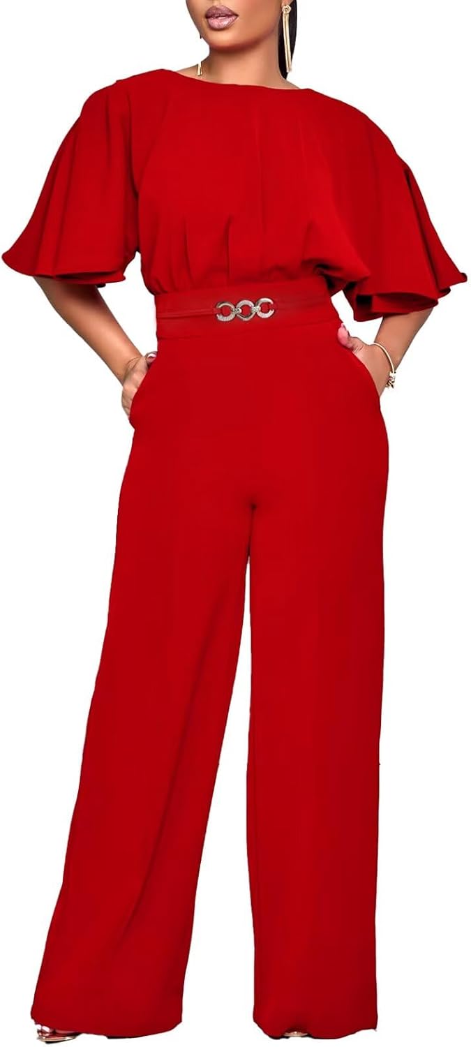 Elegant Plus Size Wide Leg Jumpsuit for Women by acelyn
