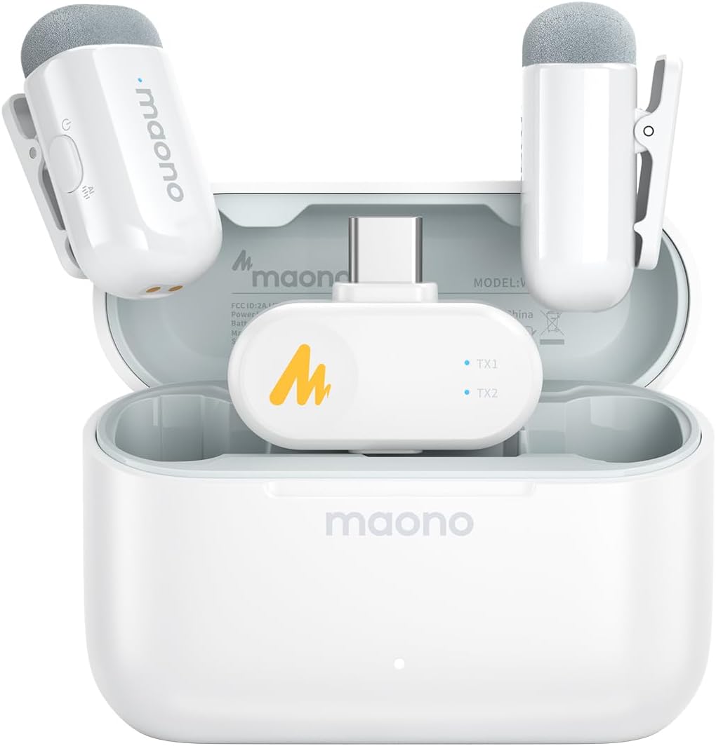 MAONO Wave T1 Mini Wireless Lavalier Microphone for iPhone