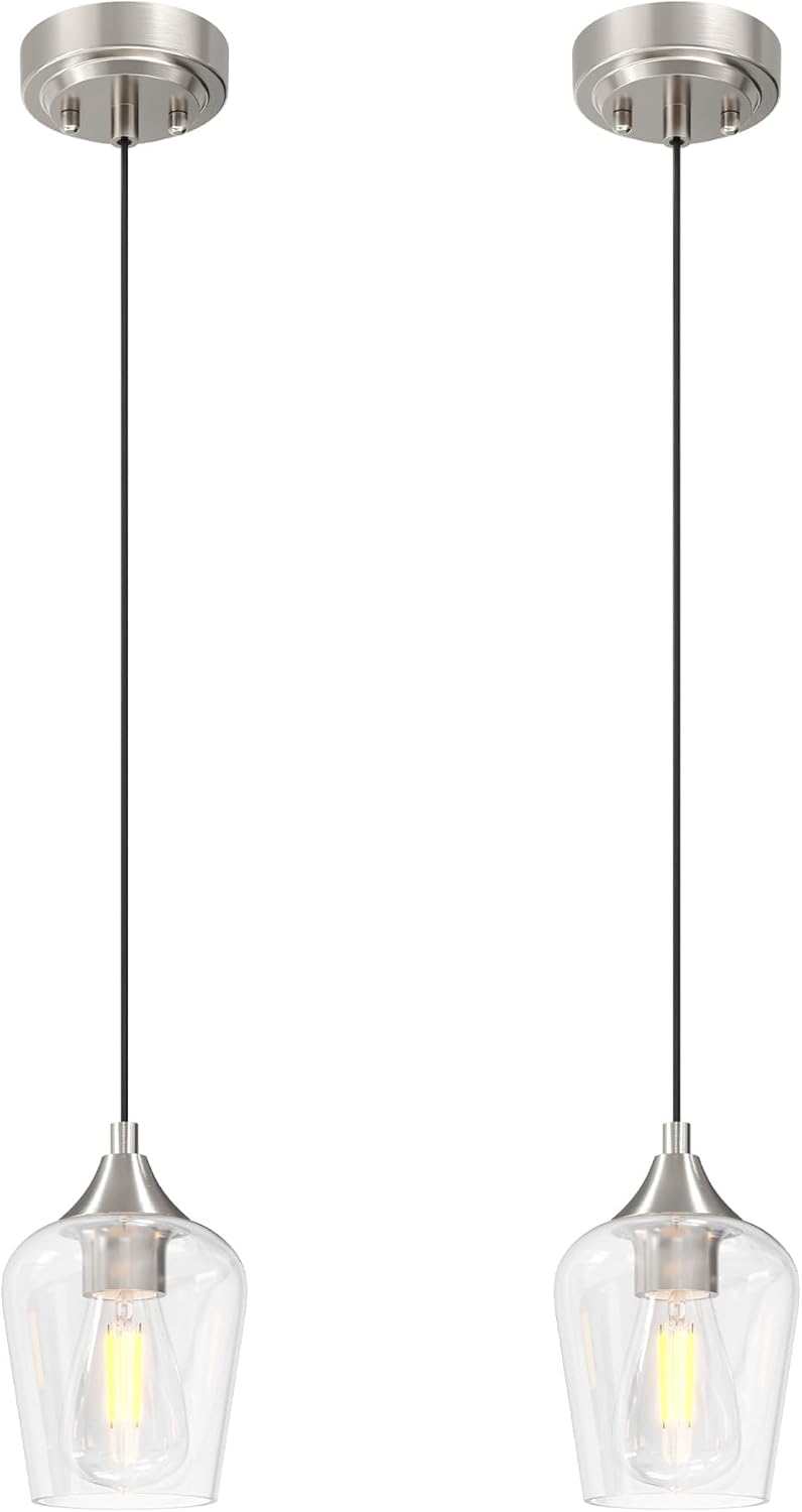 VONLUCE Pendant Lights for Kitchen Island - Modern Brushed Nickel