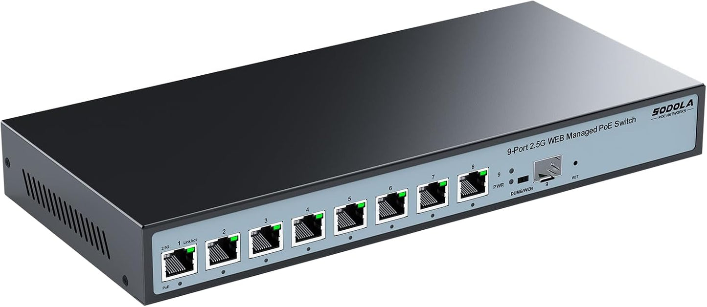 8 Port 2.5G Web Managed PoE Switch with 120W Power Budget