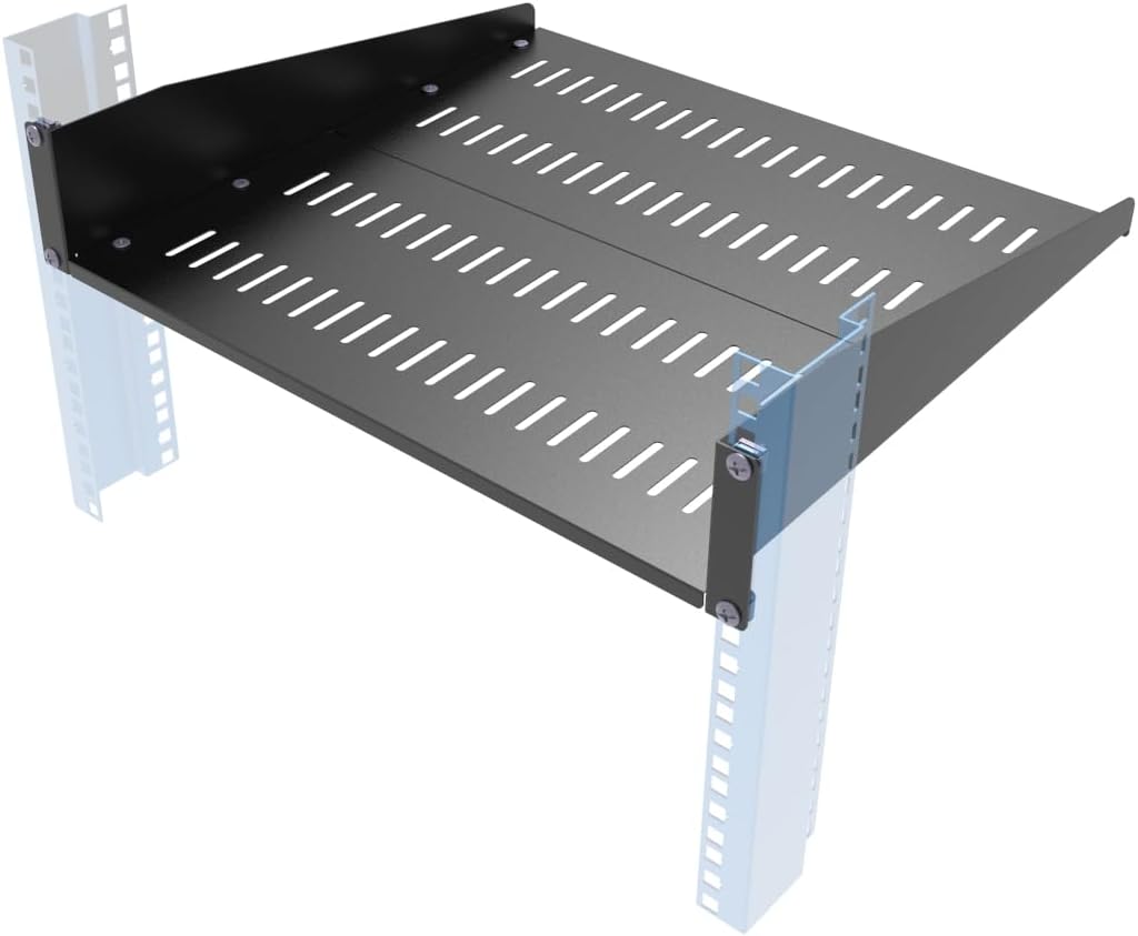 2U Vented Server Rack Shelf for 19in Network Equipment Rack