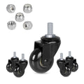 Hirate 2ft Office Chair Casters with 3/8ft-16UNC Threaded Stem