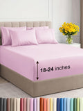 Extra Deep King Sheet Set - 6 Piece Breathable Cooling Light Pink
