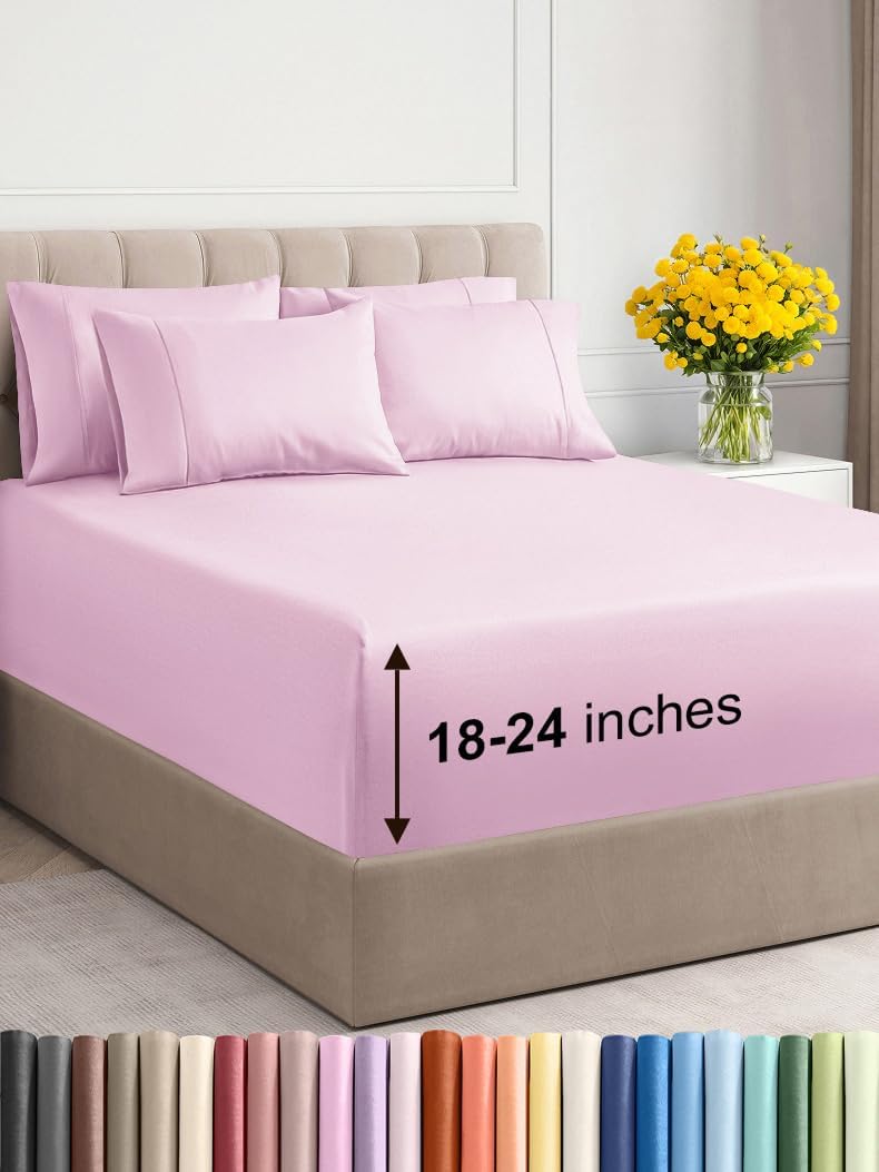 Extra Deep King Sheet Set - 6 Piece Breathable & Cooling Sheets