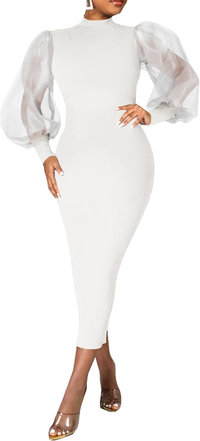 Ekaliy Women's See Through Bodycon Dress for Club Parties