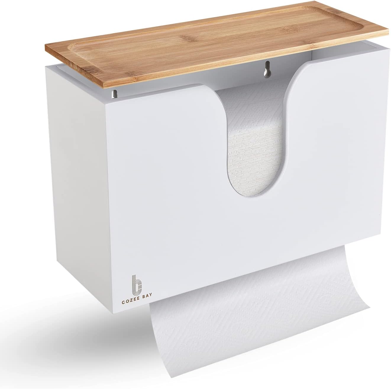 Cozee Bay Bamboo Paper Towel Dispenser for Home and Commercial