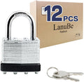 LanuBe Lock Laminated Keyed Padlock 1-9/16 in Pack of 12 - Keyed Alike