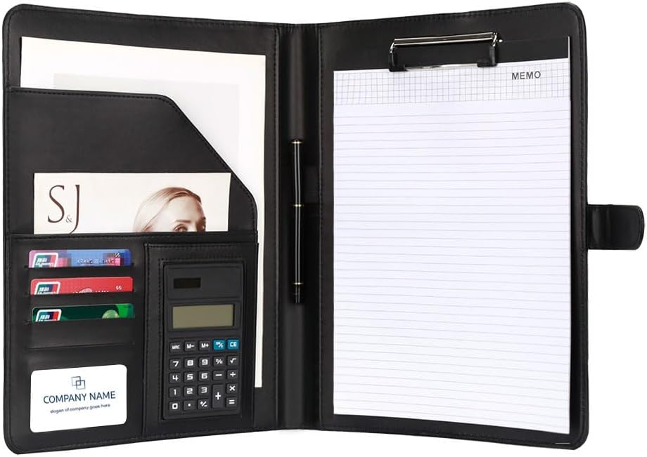 Eshow A4 Vegan Leather Business Padfolio - Organize Like a Pro!
