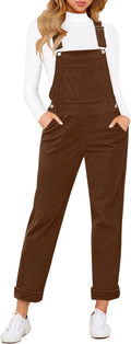 LookbookStore Womens Corduroy Overalls Jumpsuit with Pockets