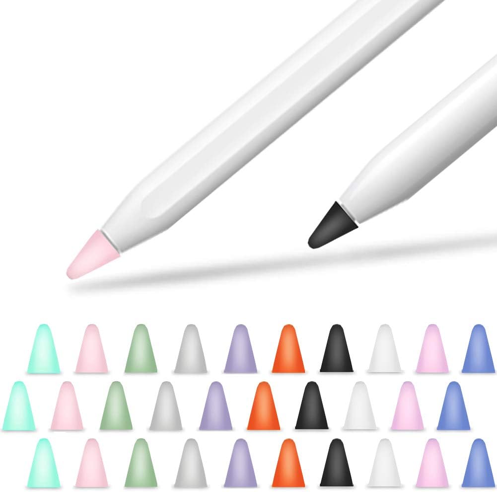 Silicone Mute Cap Set for Apple Pencil - 30 PCS, 10 Colors