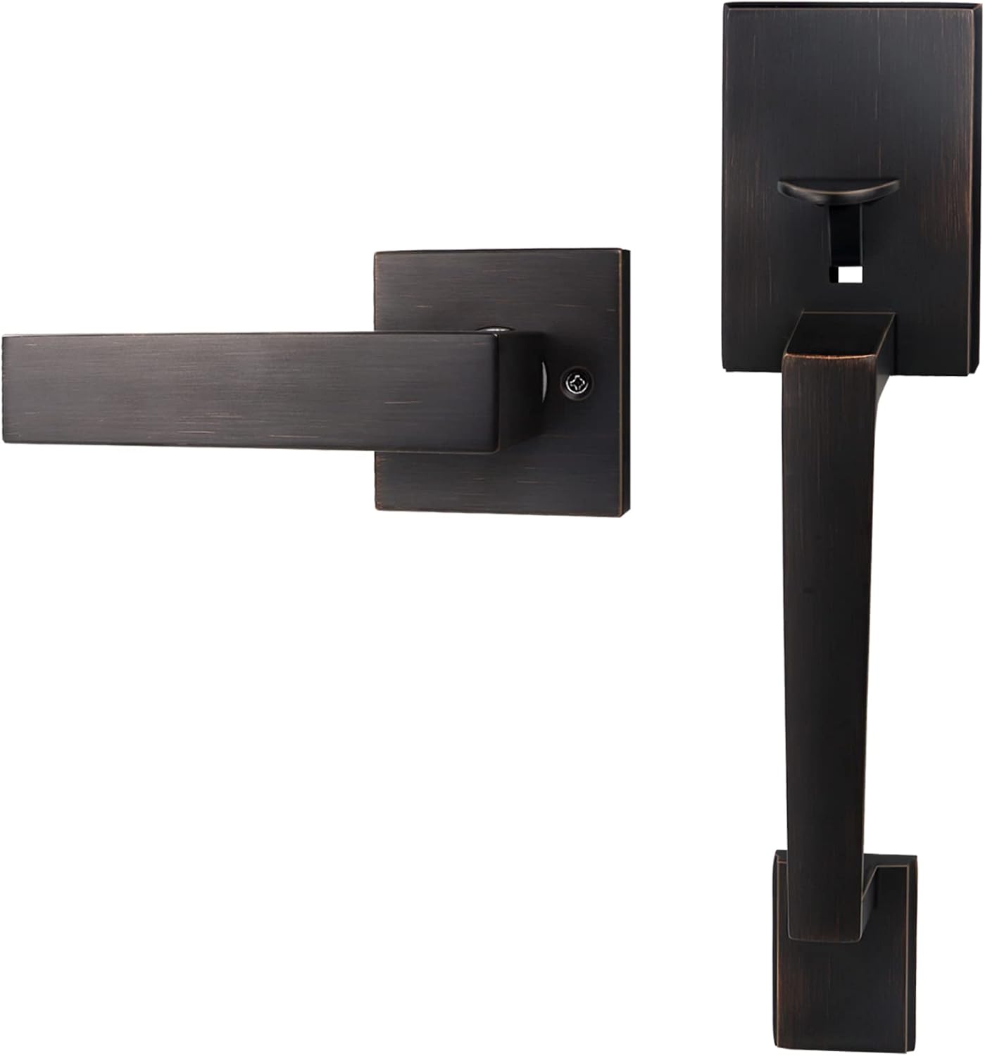 Azdele Bronze Front Door Handle Set for Right and Left Doors