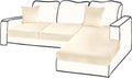 Sectional Couch Covers 3-Piece Milk White Velvet Stretch - 2