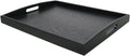 DILLMAN Serving Tray Large Black Wood Rectangle - Sturdy Breakfast