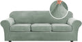 High Stretch Velvet Sofa Slipcover 4 Piece for 90-97 in - Form Fit