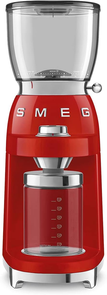 Smeg Red Retro Coffee Grinder - Grind to Perfection!