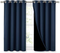 Blackout Curtains with Black Liners 2 Panels 52in x 45in - Thermal