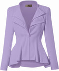 Women's Casual Work Double Lapel Peplum Blazer - Comfortable Fit event
