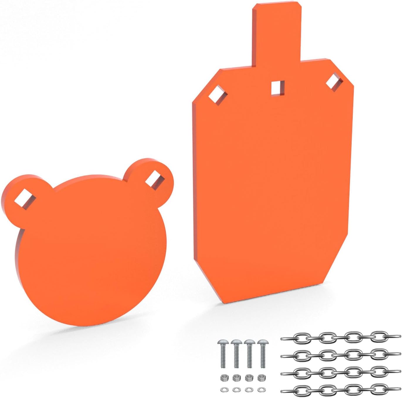 AR500 Steel Targets Combo with Neon Color and Metal Chains